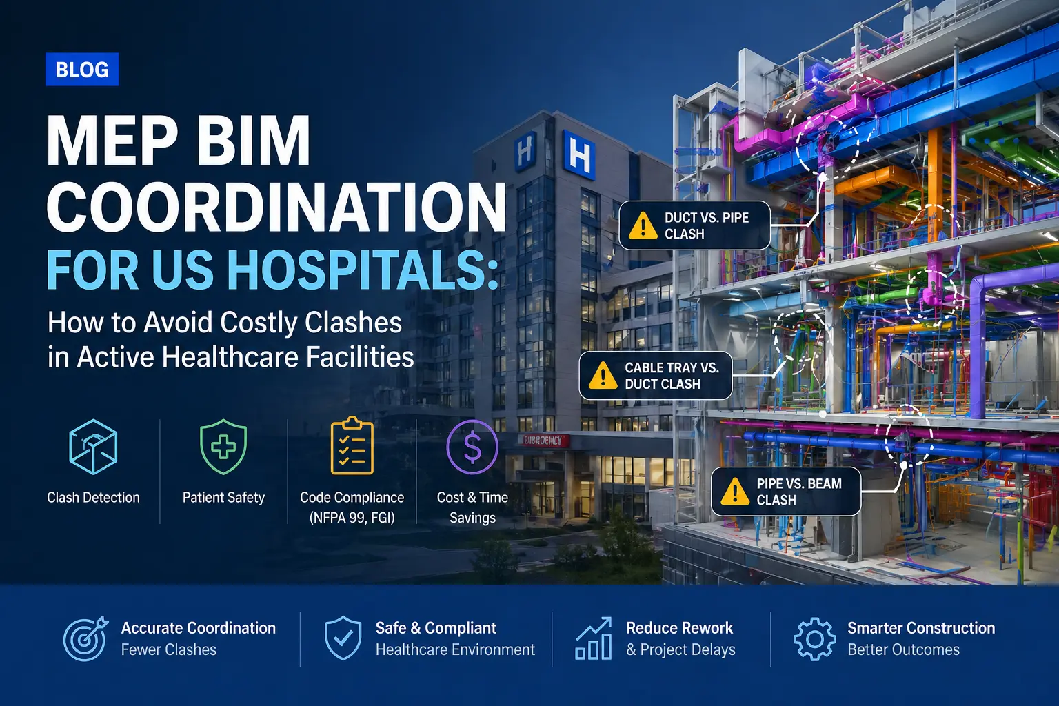 MEP BIM Coordination for US Hospitals | Clash Detection & Cost Savings